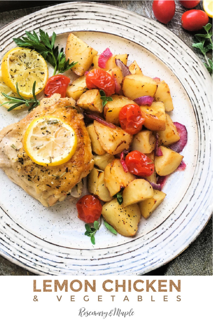 This quick and easy sheet pan lemon chicken and vegetables dinner recipe is bursting with flavour.