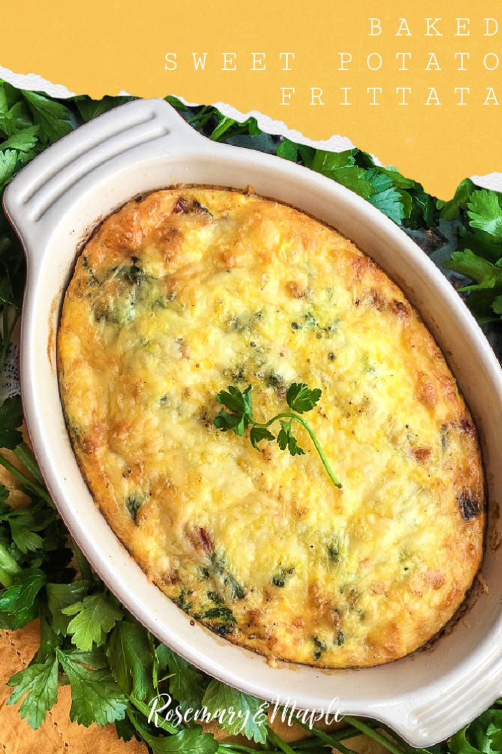 Serve this Baked Sweet Potato Frittata for breakfast or brunch hot from the oven for a traditional family meal everyone will enjoy.