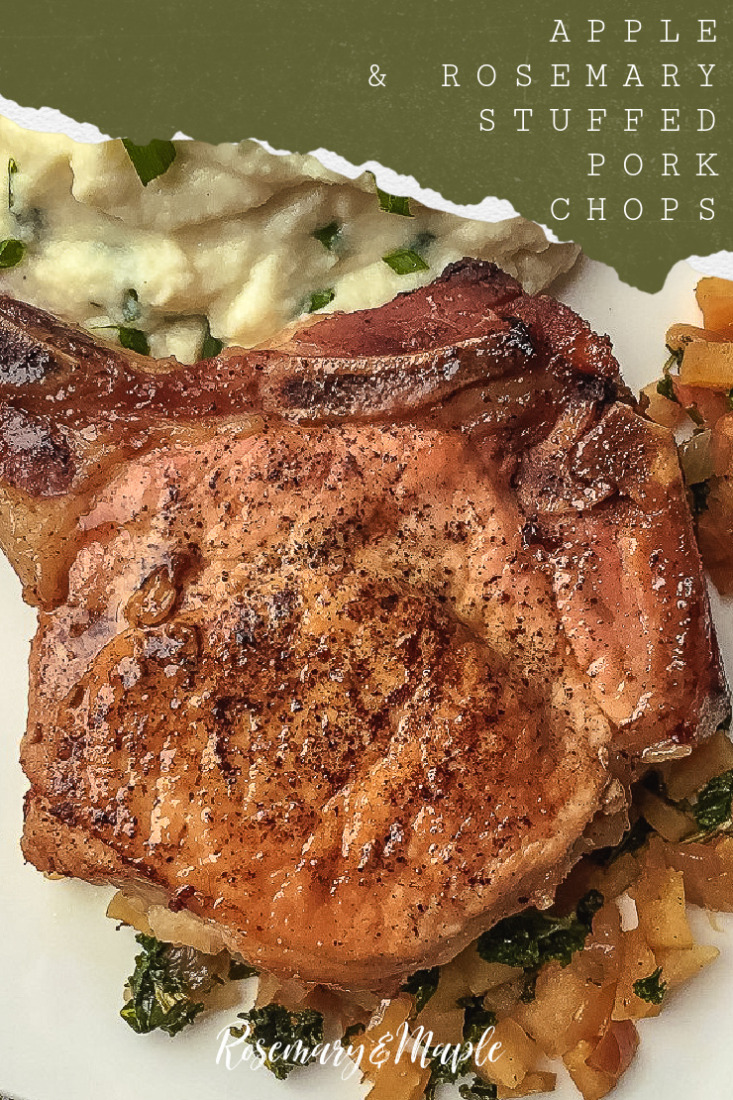 These delicious Apple and Rosemary Stuffed Pork Chops pack incredible flavor into every bite, it's a delicious fall family dinner recipe.