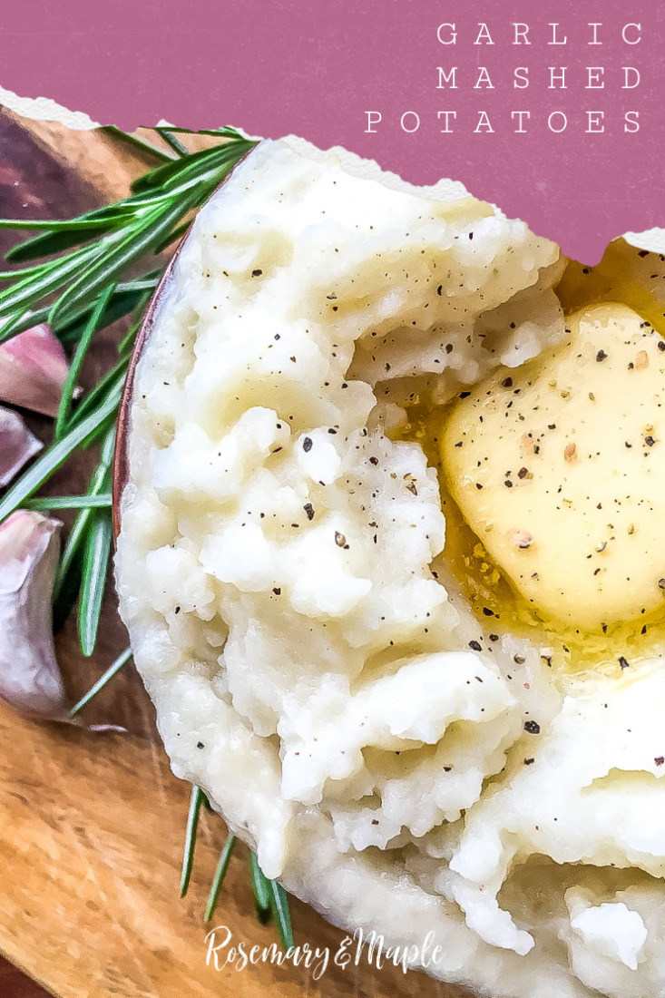 Instant Pot Garlic Mashed Potatoes with Rosemary & Garlic come together for a quick and flavourful side dish.