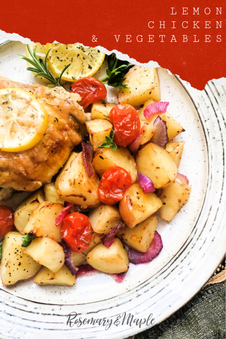 This quick and easy sheet pan lemon chicken and vegetables dinner recipe is bursting with flavour.