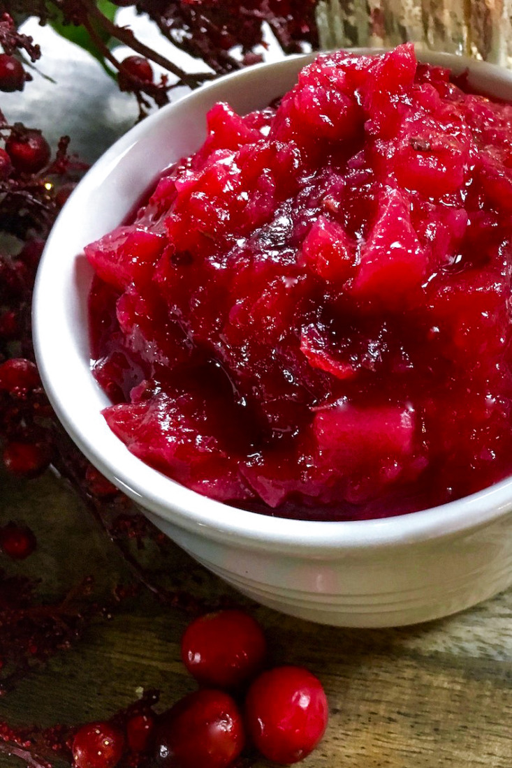 Cranberry Pear Sauce with Rosemary & Ginger