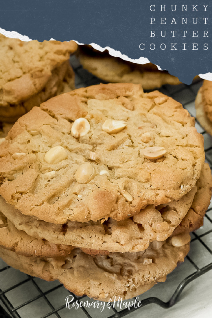 This Chunky Peanut Butter Cookies recipe features tender classic peanut butter cookies loaded with peanuts.