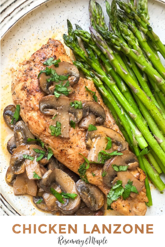 This Instant Pot Chicken Lanzone with Baby Portobello Mushrooms recipe is flavourful and low carb, featuring a delcious, creamy pan sauce.