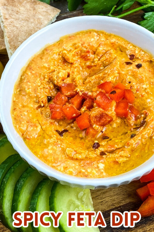 A classic Greek dip recipe, Htipiti, is a simple and easy to make spicy roasted red pepper & feta dip. Watch it disappear at any party!