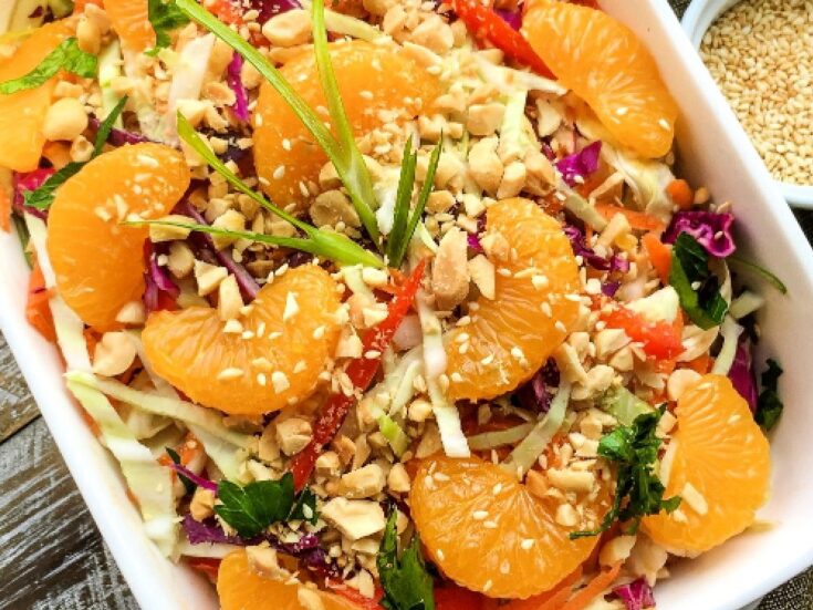 Thai Cabbage Salad with Spicy Peanut Dressing