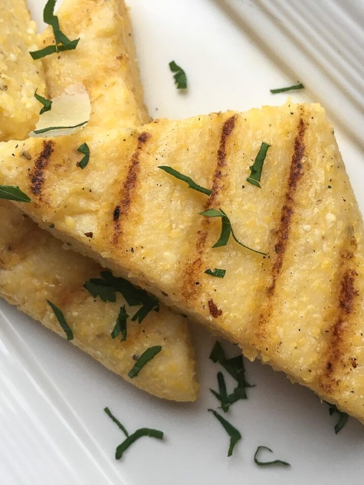 This easy Pan Fried Polenta Recipe includes directions to make creamy polenta and then fry it up, bake it or grill it.
