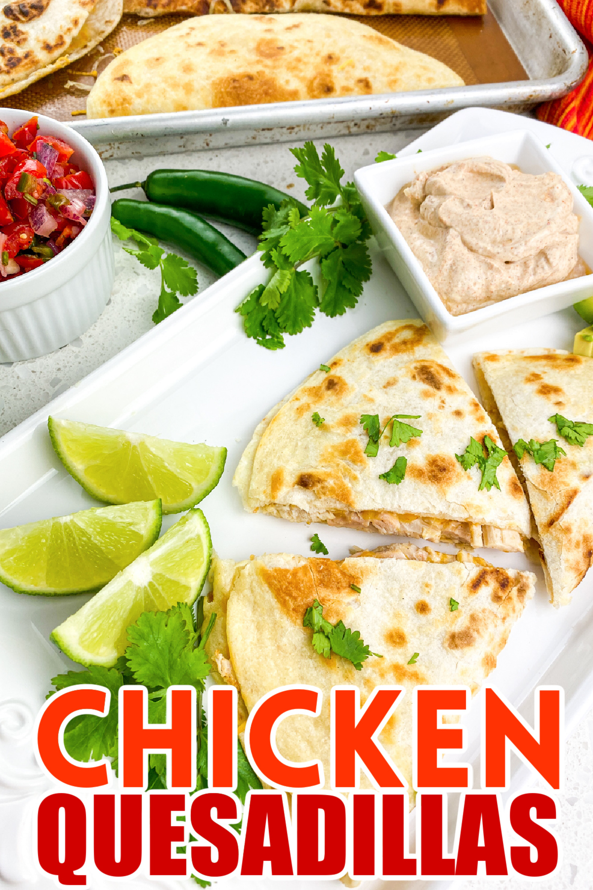 Chicken quesadillas are an easy, satisfying meal the whole family will love. This chicken quesadilla recipe makes a quick weeknight dinner.