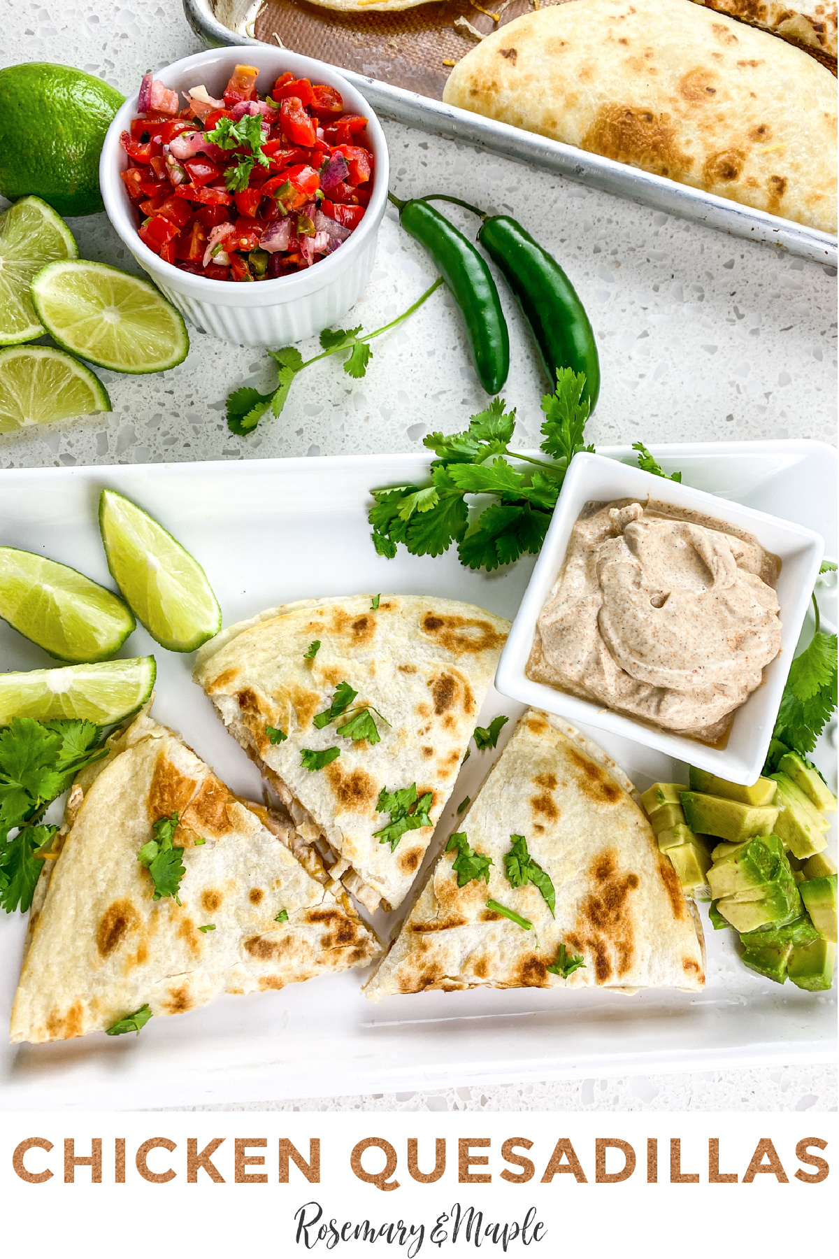Chicken quesadillas are an easy, satisfying meal the whole family will love. This chicken quesadilla recipe makes a quick weeknight dinner.