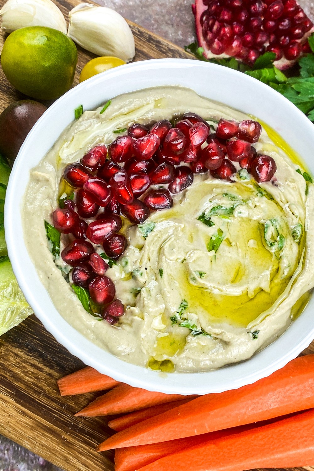 Baba Ganoush is an easy, delicious, vegan friendly Middle Eastern dip that makes a wonderful addition to any party spread.