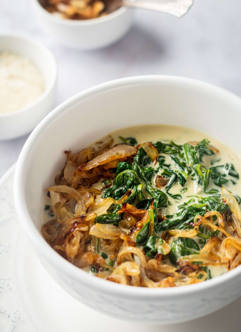 Creamed Spinach with Caramelized Onions
