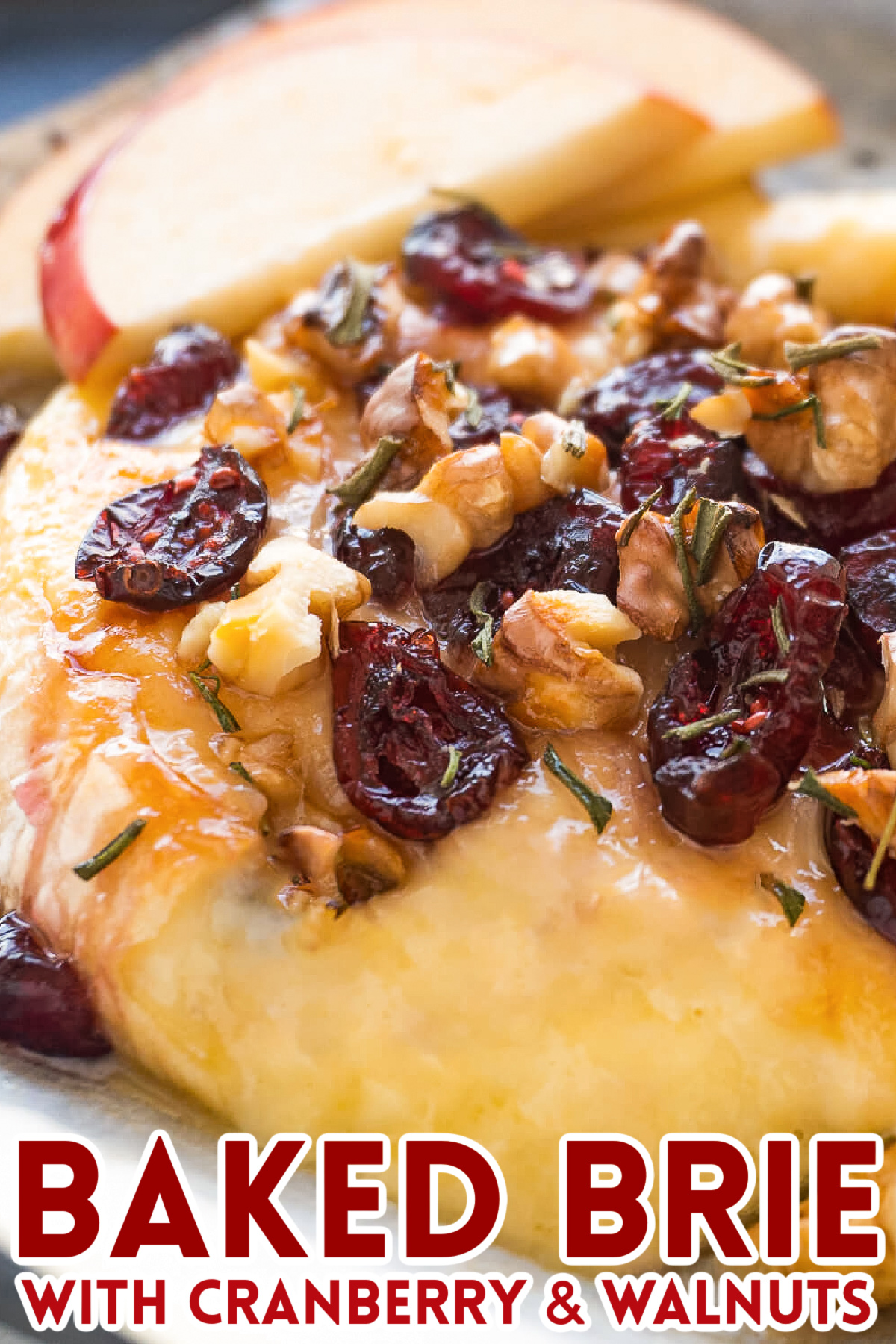 Learn how to make baked brie with cranberries and walnuts, it's the perfect holiday party appetizer. It's quick, fancy, and tastes delicious!