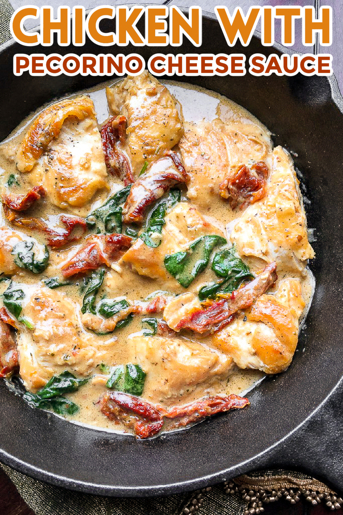 This Chicken with Pecorino Cream Sauce recipe is a creamy, delicious Italian inspired dinner idea perfect for any night of the week.
