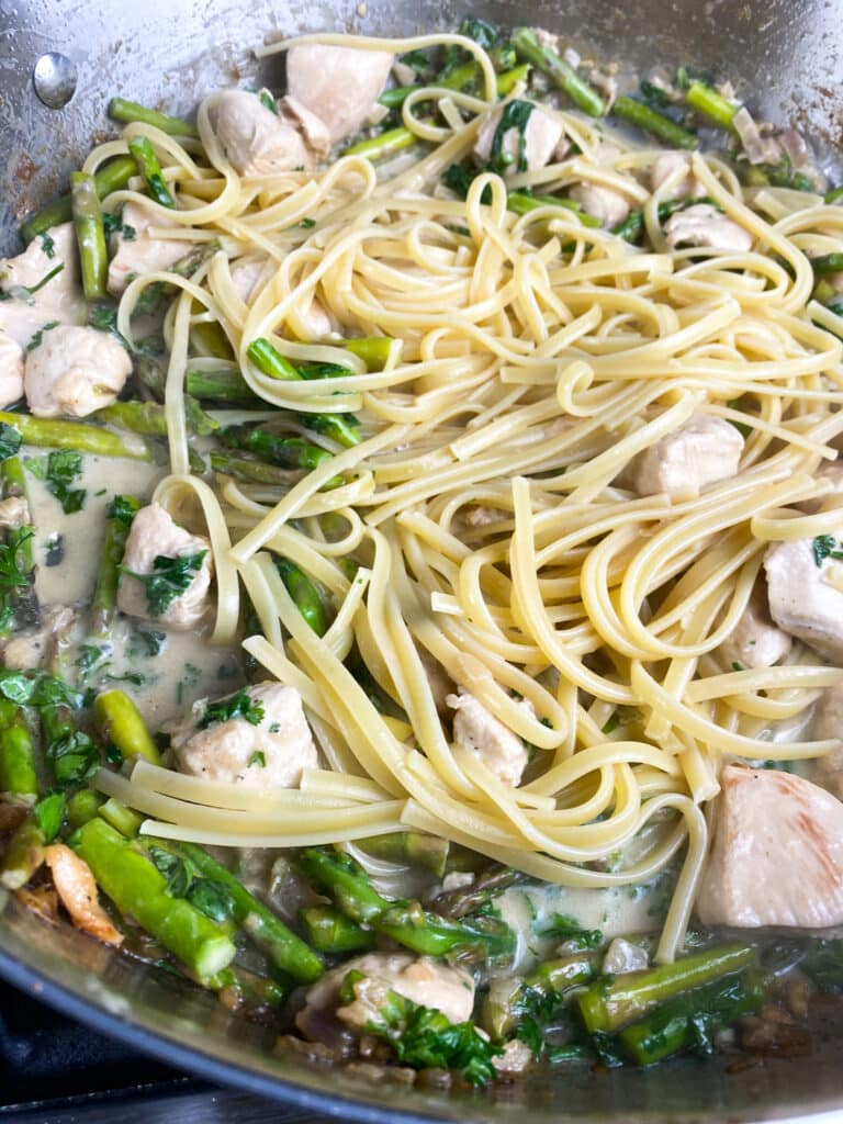 Creamy Chicken and Asparagus Pasta Recipe Rosemary & Maple