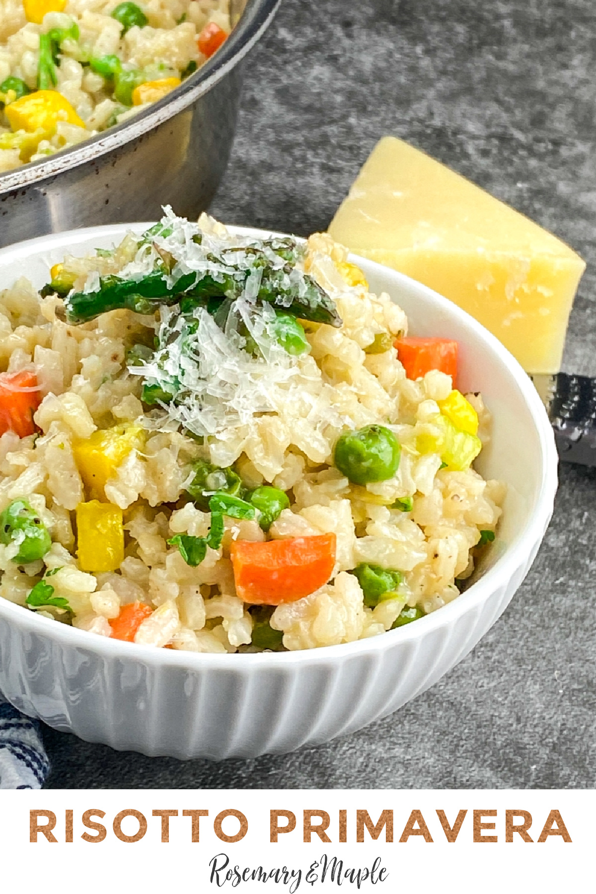 Our risotto primavera recipe is a cheesy risotto dish filled with veggies. It's a perfect side dish or main course for any season!