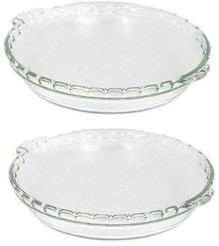 9-1/2-Inch Scalloped Clear Glass Pie Plates