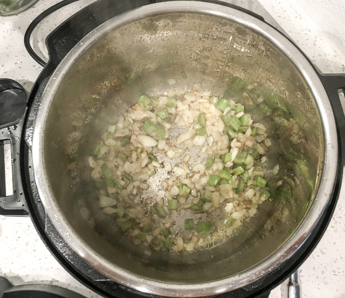 Sauteeing veggies in an instant pot.