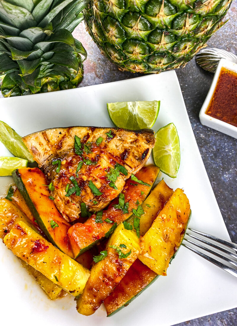 Grilled Swordfish with Pineapple & Papaya