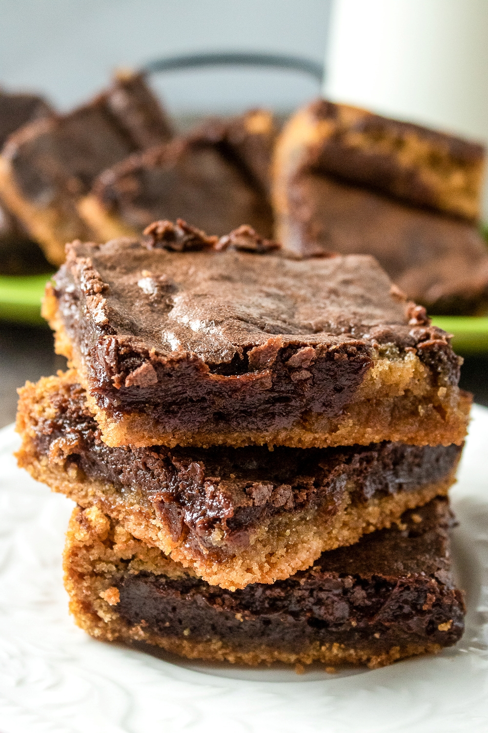 If you love peanut butter and chocolate, this peanut butter brownies recipe is for you! They're chewy, fudgy, rich, and oh so delicious!