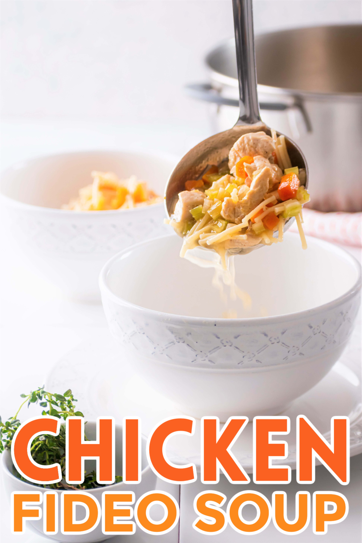 This recipe for Chicken fideo or Sopa de pollo con fideos is an easy and delicious Spanish inspired light soup you can enjoy year round!