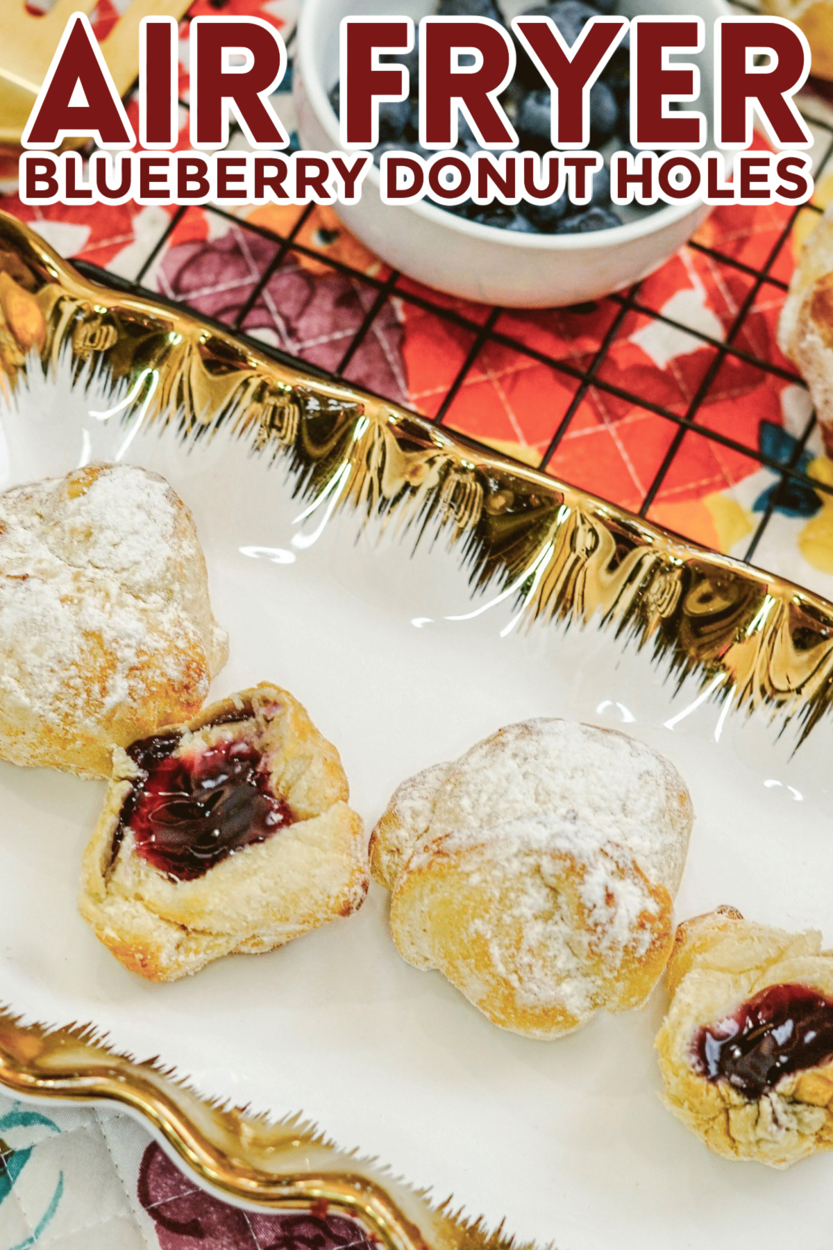 No need to wait in line for your favorite donut holes anymore! Make these delicious air fryer blueberry donut holes at home in minutes.
