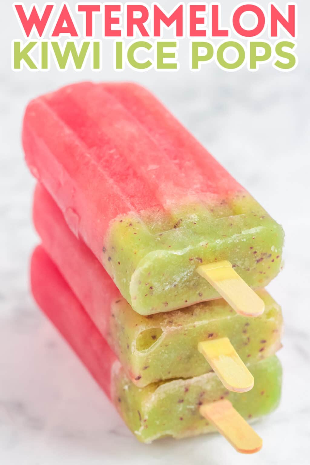 Watermelon Kiwi Ice Pops Recipe - Rosemary & Maple