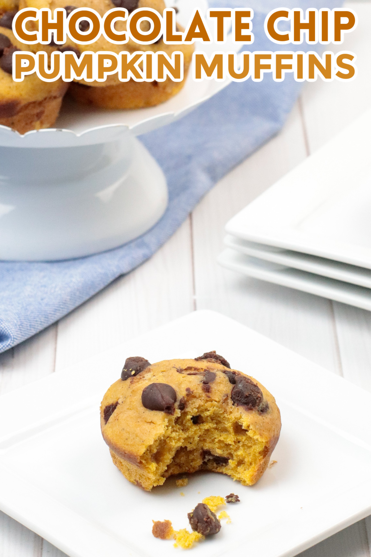 A delicious and easy to follow recipe for moist and fluffy chocolate chip pumpkin muffins - perfect for a quick breakfast or fall snack!