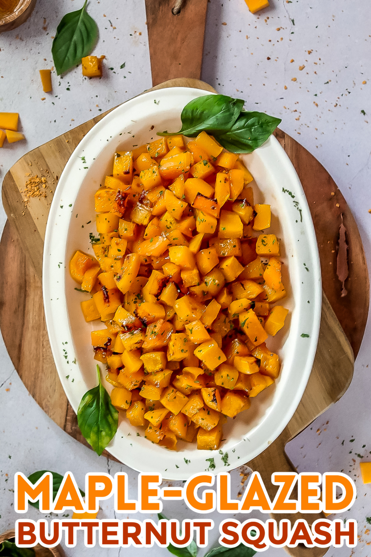 This maple-glazed butternut squash recipe is the perfect side dish for your Thanksgiving table with buttery sweet flavour and crisp edges.