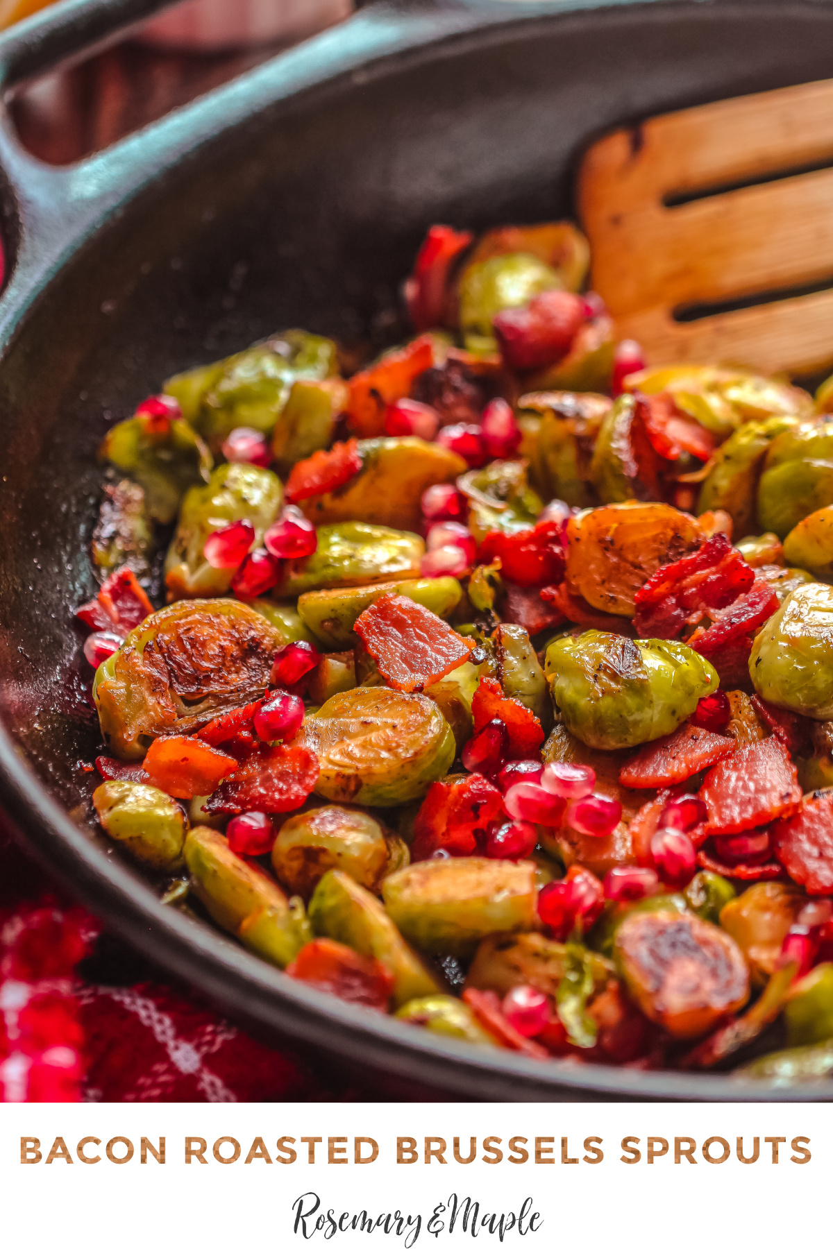 Looking for a festive new side dish? This bacon roasted brussels sprouts recipe is sweet, savory, delicious and perfect for the holidays.