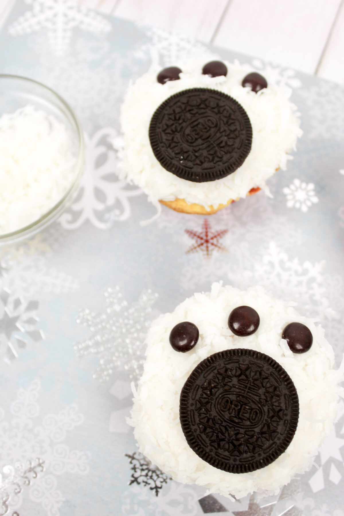 These adorable Polar Bear Paw Cupcakes are perfect for any winter or holiday party. They're easy to make and can be decorated in minutes.