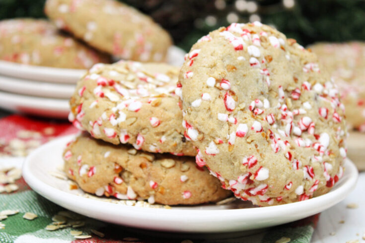 Candy Cane & Pretzel Oatmeal Cookies