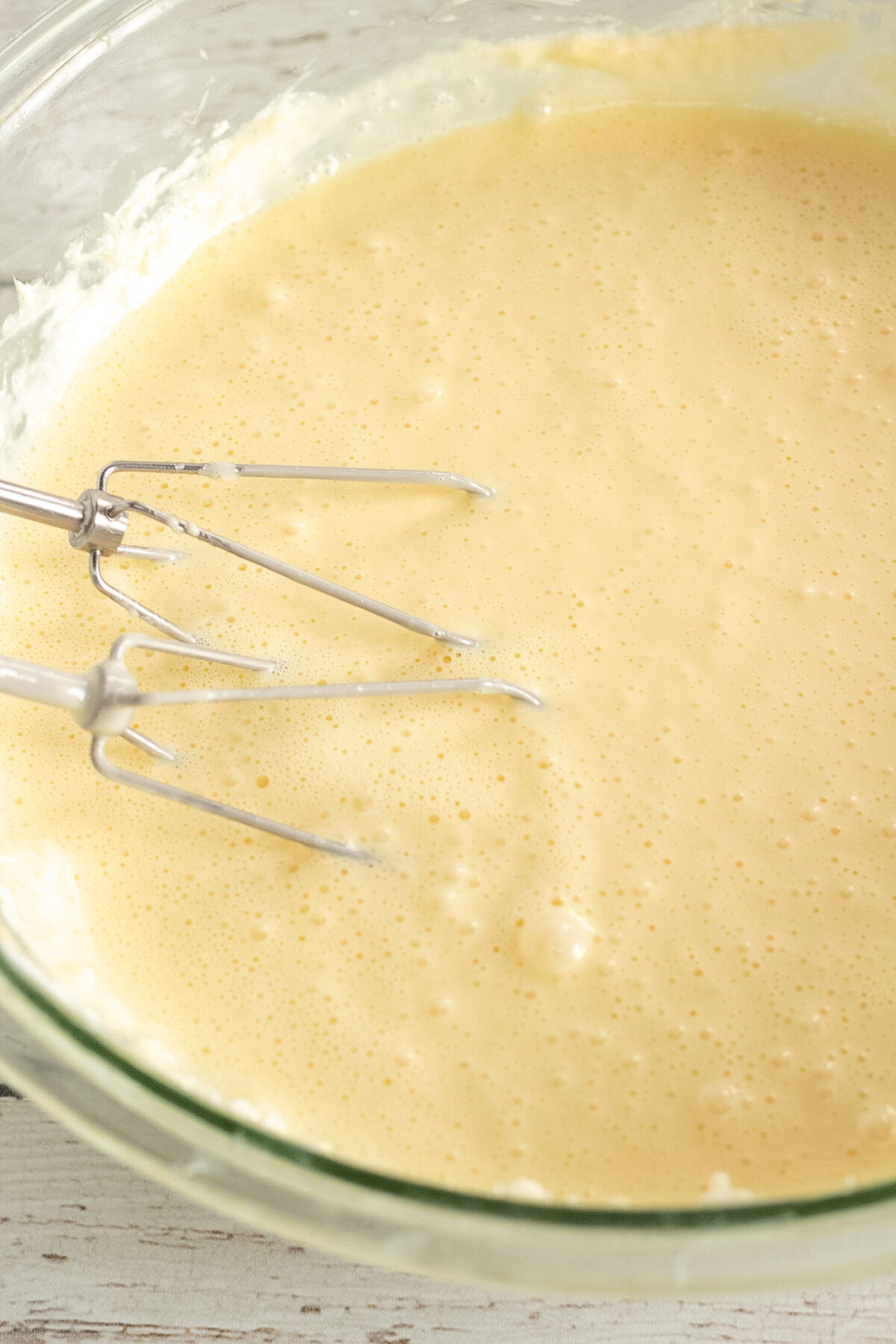Cream cheese mixture fully combined.