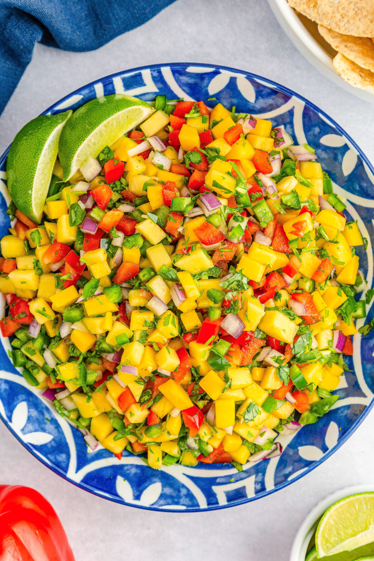 Brighten up your summer menu with this bright and zesty mango salsa. Whip it up and enjoy a tasty mix of sweet, savoury, and tangy flavours!