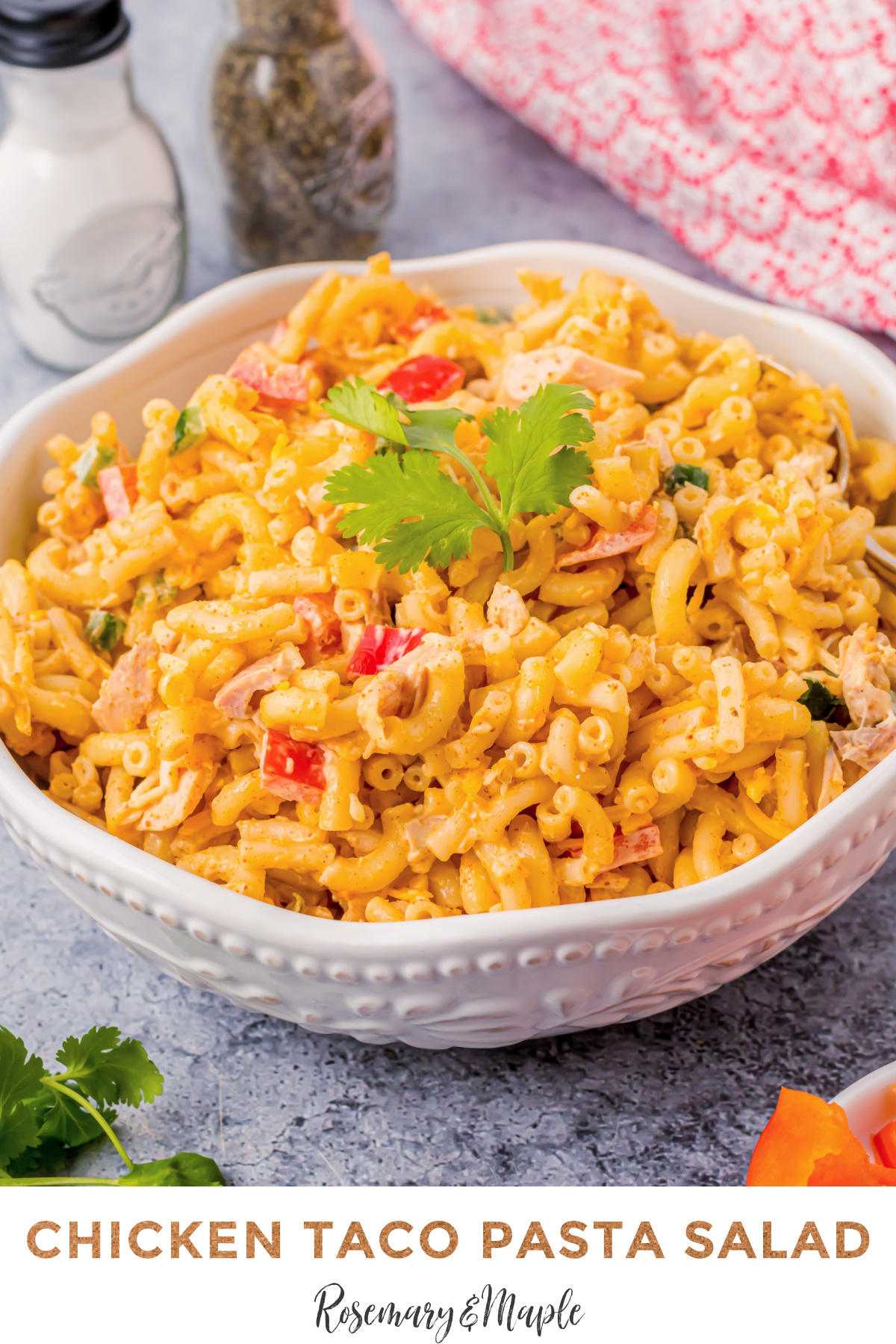 For a unique and flavorful pasta salad, try this delicious chicken taco macaroni salad. An easy potluck favorite that's sure to please!
