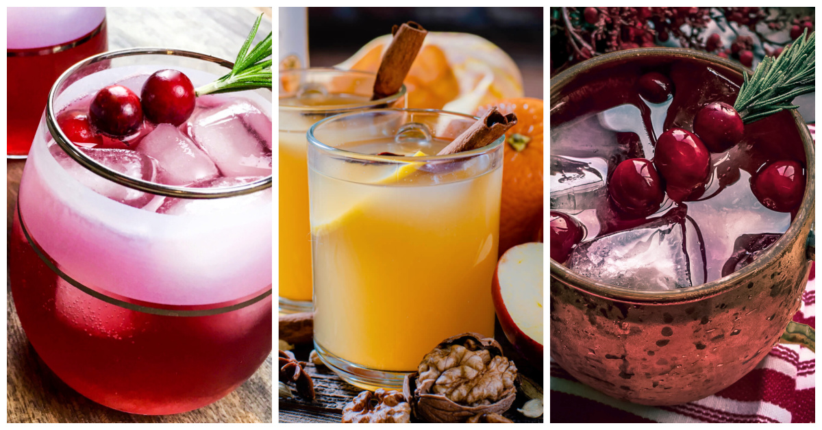 Featured holiday cocktails.