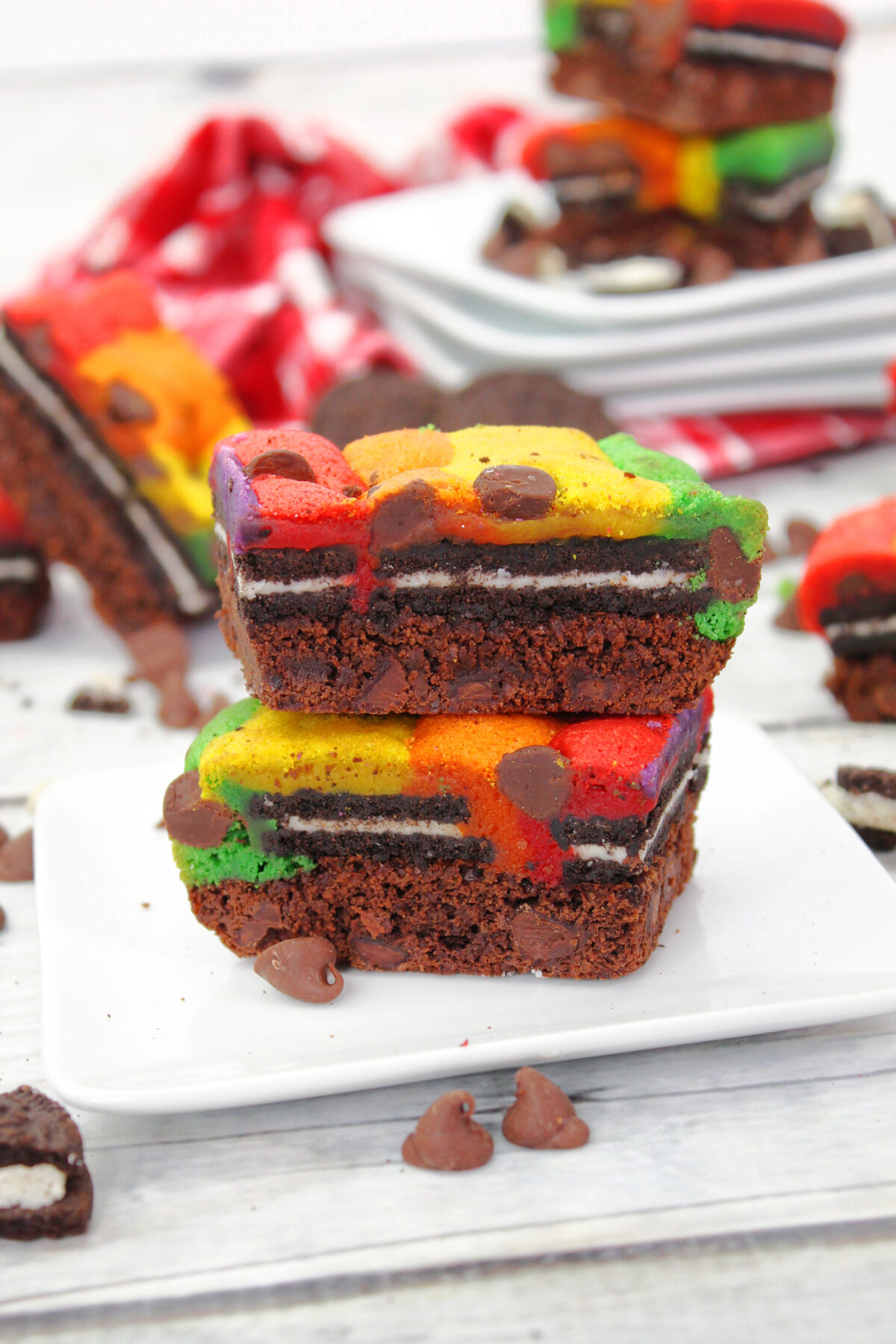 Indulge in these vibrant Rainbow Oreo Brownies and create a colourful twist on a classic treat that's perfect for any occasion.