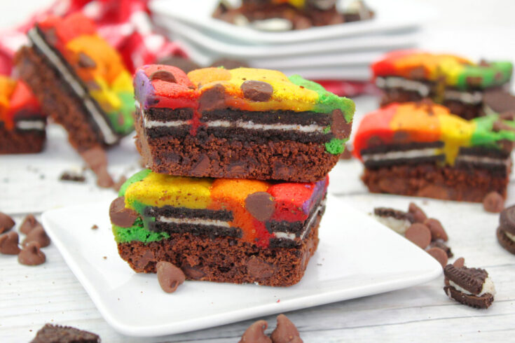 Rainbow Oreo Brownies